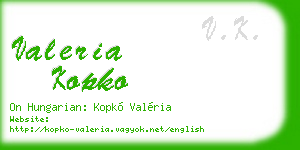 valeria kopko business card