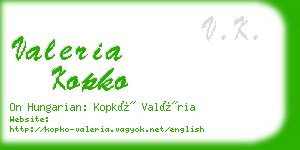 valeria kopko business card